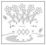 Blumentopf Zahlen Malen Rechenaufgaben Malvorlage Malvorlagen sketch template