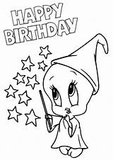 Birthday Tweety Coloring Pages Happy Bird Cute Potter Harry Kids Book Printable Looney Tunes Colouring A4 Print Categories Coloringonly sketch template
