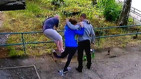 sickening video two men intentionally break drunk woman s leg because she asked them to