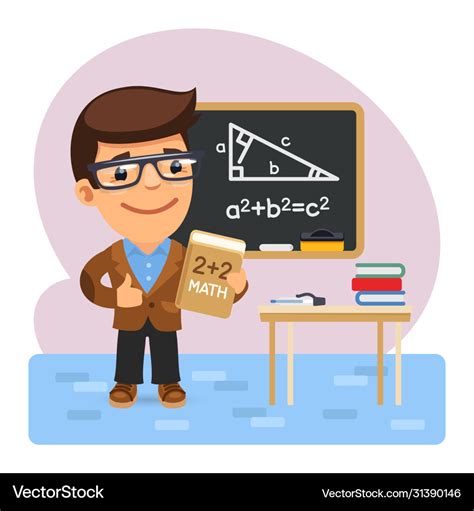 teacher teaching math cartoon