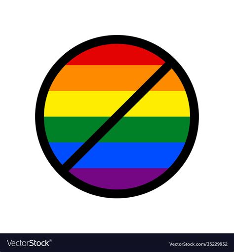 forbidden sign with lgbt flag anti homosexuality vector image