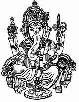Ganesha Ganesh Gunina Ganapati Chaturthi Bhagwan Coloringtop Kunau Mestre sketch template