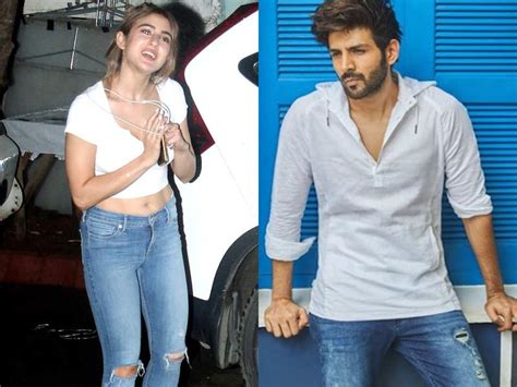 rumoured couple sara ali khan and kartik aryan prove white t shirt with blue jeans is a sexy