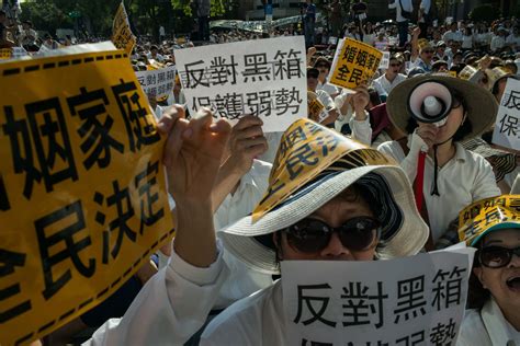watch thousands protest against same sex marriage in taiwan