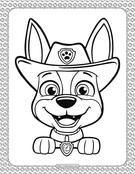 paw patrol tracker printable coloring pages
