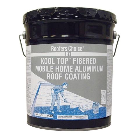 roofers choice  gal  kool top fibered mobile home aluminum roof coating rc roof