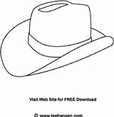Cowboy Coloring Hat Printable Pages Rodeo Wild West Pattern Link Open Click sketch template