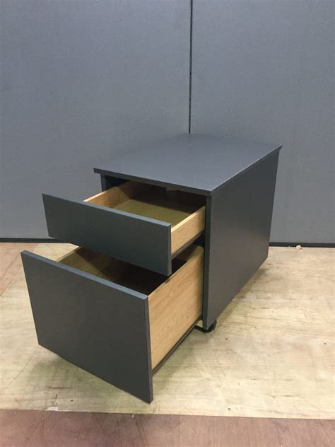 grey  drawer  desk pedestal recycled office solutions