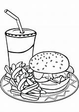 Unhealthy Food Coloring Pages Getcolorings Junk Color sketch template