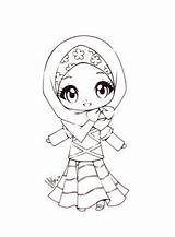 Coloring Pages Muslim Muslimah Cute Kids Islamic Chibi Cutie Miss Little Drawings Quran 1000 Hijab Islam Girl Printable Sureya Ramadan sketch template