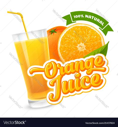 orange juice label royalty  vector image vectorstock