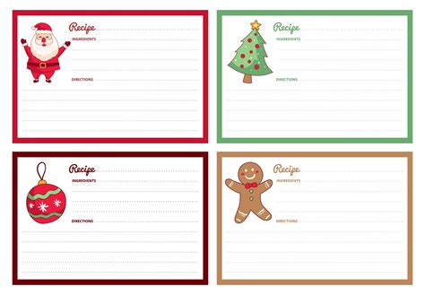 printable christmas recipe cards web ive