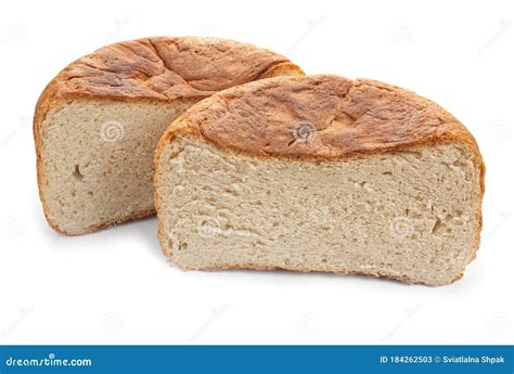 dos mitades de pan fresco casero imagen de archivo imagen de casero