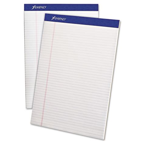 ampad top perforated writing pad      white  sheets
