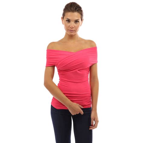 Womens Ladies V Neck Off Shoulder Top Blouse Going Out
