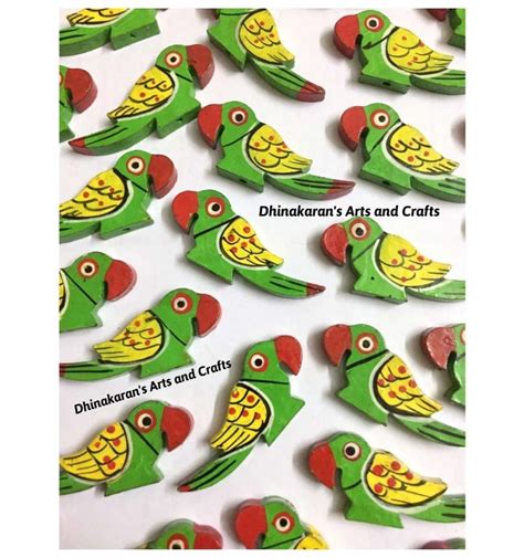 wooden parrot button  rs piece chittoor id