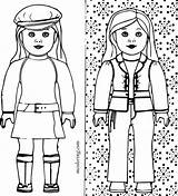Coloring American Pages Girl Doll Printable Kit Grace Julie Isabelle Girls Dolls Print Standing Getcolorings Two Color Improved Getdrawings Wondrous sketch template