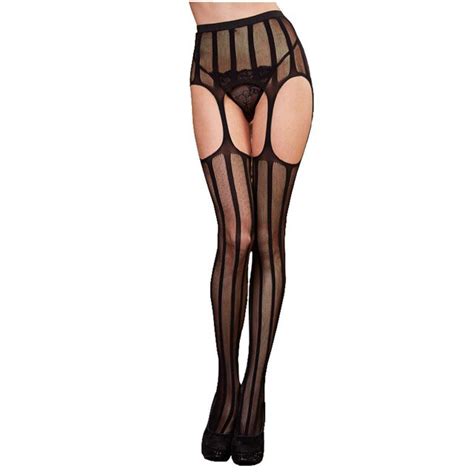 fashion sexy women sheer tight slim net hollow lace stockings striped