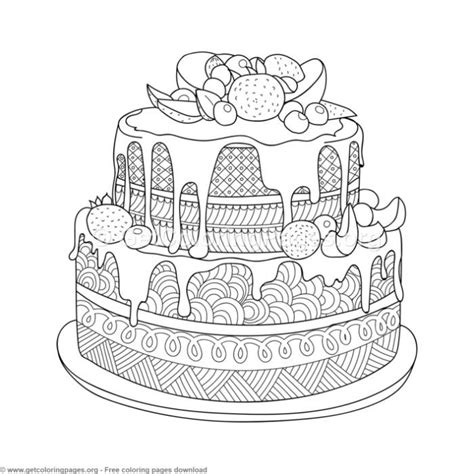 detailed cake coloring pages  printable cupcake coloring pages