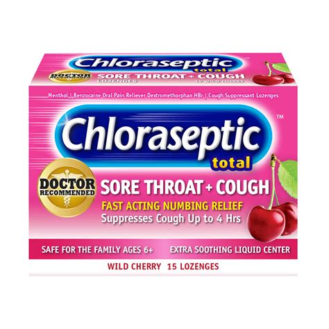 Chloraseptic Total Sore Throat Cough Lozenges Shop Cough Cold