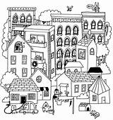 Cidades Annie Seo Uo Cidade Obsessions Bordados Infantis Mão Passarinho Livro Riscos Ilustração sketch template