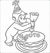 Curious George Coloring Christmas Pages Getdrawings sketch template
