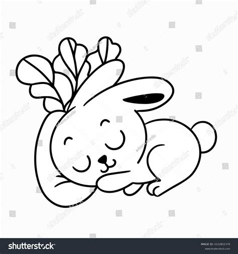 lovely  bunny sleeping coloring page stock vector royalty   shutterstock