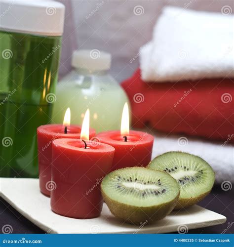 red spa stock image image  color indulgence candles