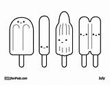 Coloring Popsicle Pages Ice Cream Kawaii Printable Kids Clipart Ikea Para Cute Colouring Desenho Colorir Popsicles Sheets Picolé Book Pops sketch template