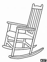 Chair Rocking Coloring Wooden Para Pages Colorear Printable Dibujo Drawing Clip Clipart Rocker Madera Color Muebles Una Sillas Silla Back sketch template