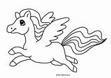Pegasus Color Rainbow Coloring Draw Non Untuk Mewarnai sketch template