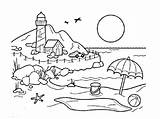 Mewarnai Pantai Pemandangan Tk Laut Halaman Alam Macam Berbagai Aneka Temukan Paud Sangat sketch template