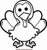 Turkey Cute Coloring Pages Thanksgiving Color Clipart Advertisement sketch template