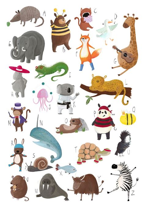 becky  illustration animal illustration animal alphabet nursery
