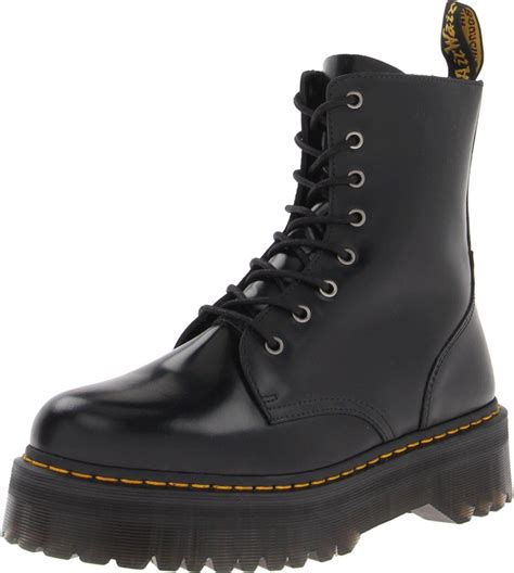 dr martens leather jadon platform boots  black save  lyst