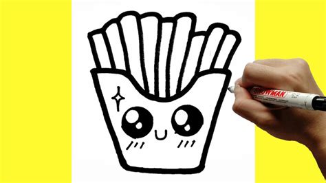 how to draw a cute french fries youtube