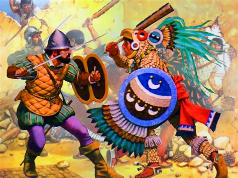 spanish conquistador fighting   aztec eagle warrior   spanish conquest