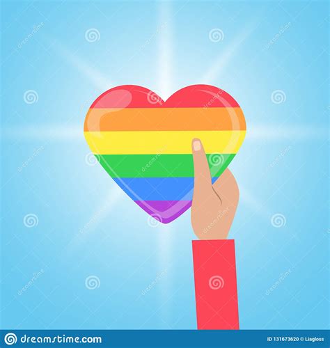 lgbt rainbow heart celebrating gay people rights same