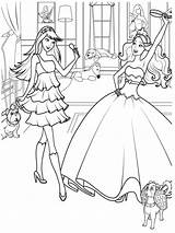 Barbie Coloring Princess Pages Scene Kids sketch template