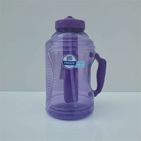 cool gear oz ez freeze water bottle  handle ice pack flip top purple ebay
