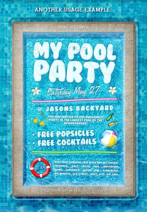 pool party invitation templates psd ai word