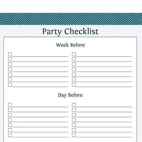 party checklist printable  instant