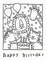Coloring Pages Birthday Zoo Happy Kids Printable Sheets Animals Color Holiday Printables Wuppsy Cards Party Card Clipart Doodle Cake Stamps sketch template