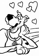 Scooby Doo Coloring Pages Loving Print Valentine Printable sketch template
