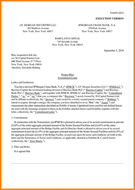mortgage commitment letter template examples letter template collection