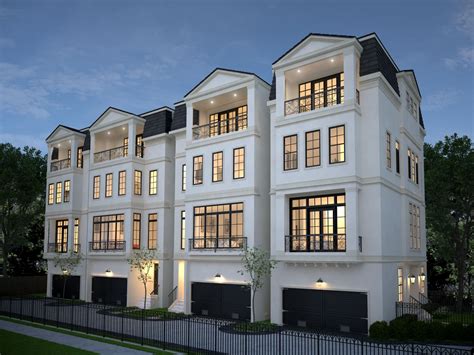 story townhomes  houston  preston wood assoc french style townhomes pinterest