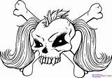 Girly Coloring Graffiti Skull Pages Drawing Drawings Easy Cool Popular Getdrawings Coloringhome sketch template
