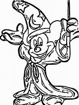 Mickey Mouse Coloring Pages Magic Sorcerer Drawing Wecoloringpage Disney Clipartmag Fantasia sketch template