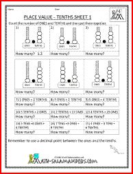 decimal place value worksheets 4th grade place value worksheets