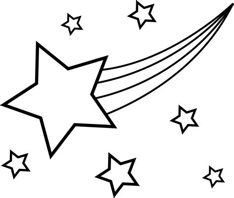 shooting star coloring page clipartsco